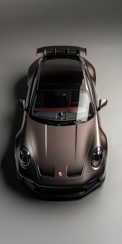 Bronze Porsche 911 GT3 RS Top View Mobile Wallpaper