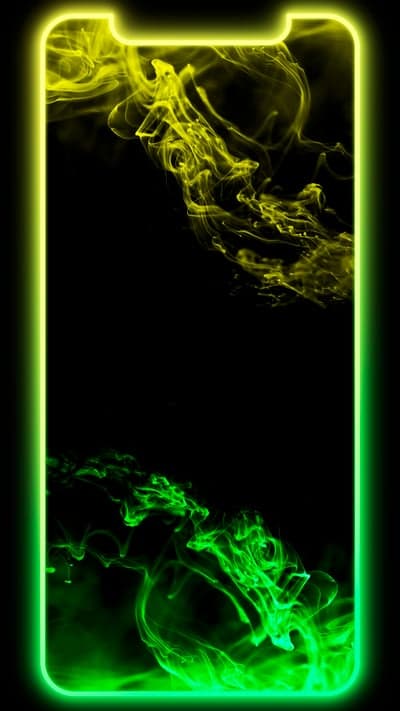 Neon Green and Yellow Smoke Edge Light Phone Wallpaper