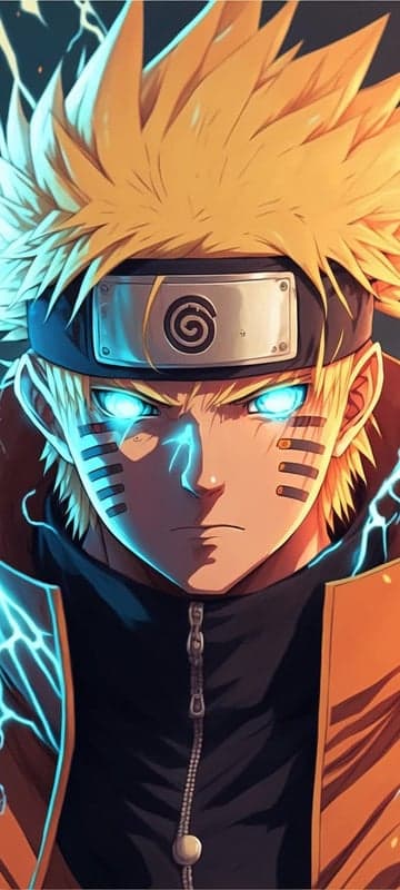 Naruto Uzumaki glowing eyes anime portrait