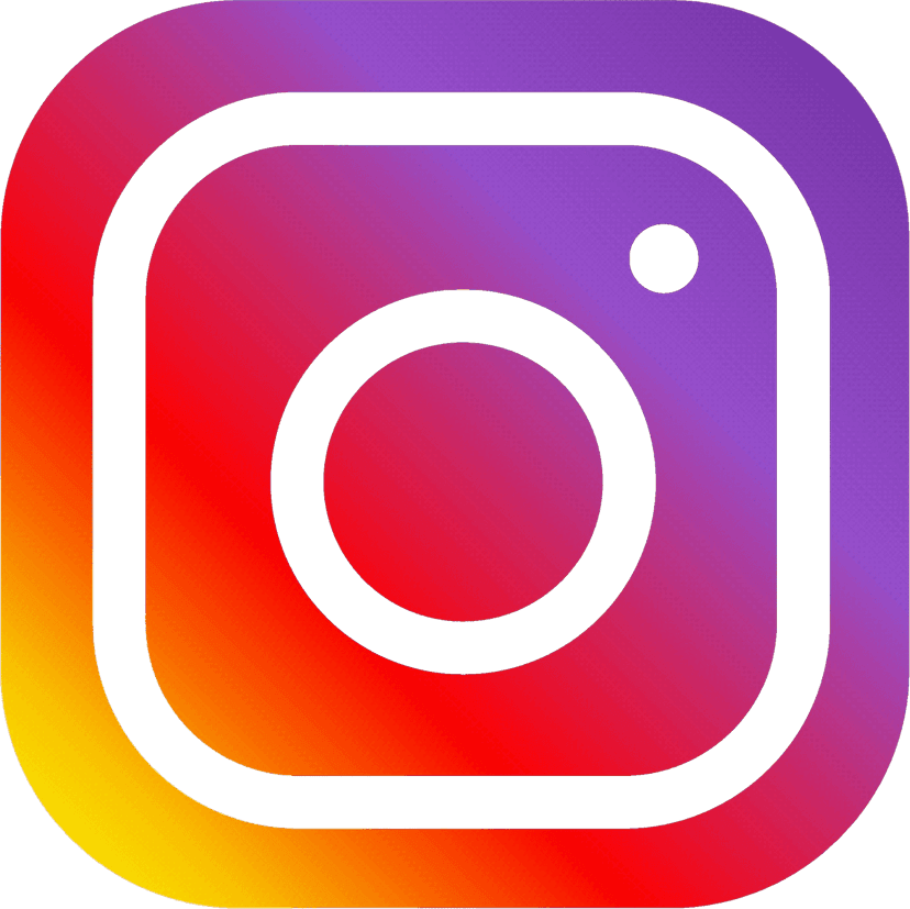 Social media branding PNG displaying magenta Instagram and Facebook logos alongside local trademarked text.