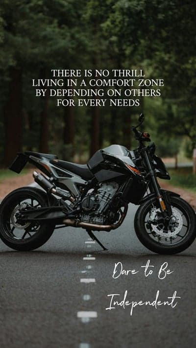 Motorcycle Self-Reliance Quote Forest Phone Wallpaper