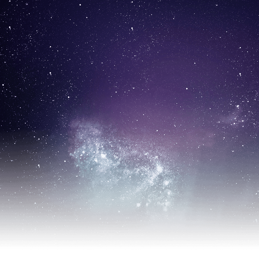 Starry sky PNG icon shows glowing white stars and grey clouds against a dark blue textured circular background.