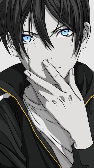 Striking Anime Character with Piercing Blue Eyes