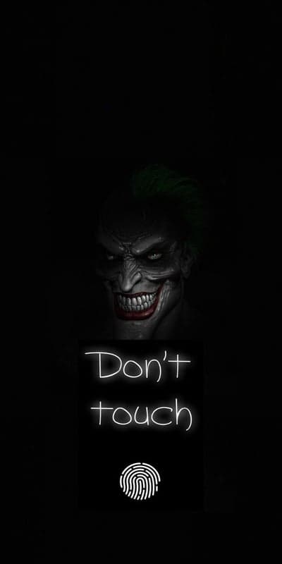 Joker "Don't Touch" Fingerprint Lock Screen Wallpaper