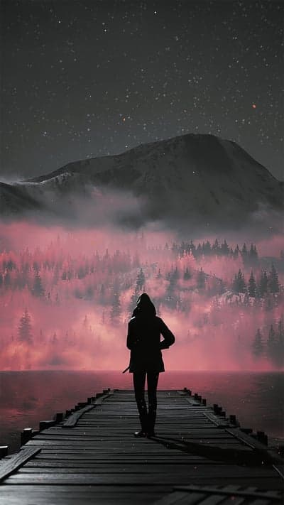 Crimson Horizon - Solitary Stroll Under the Stars