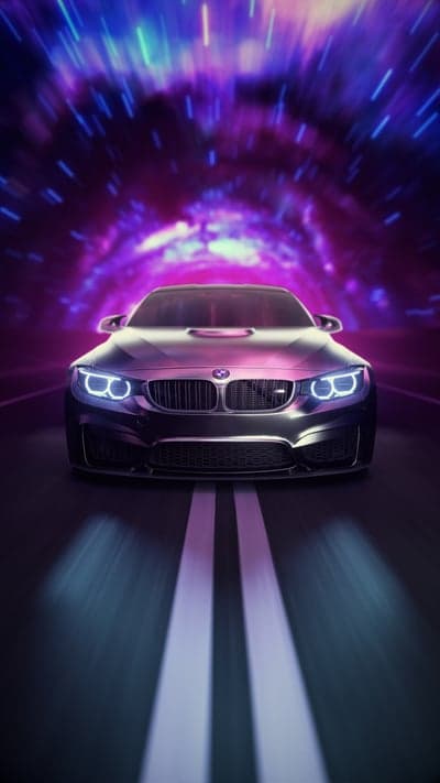 BMW M4 Tunnel Speed Lights Wallpaper