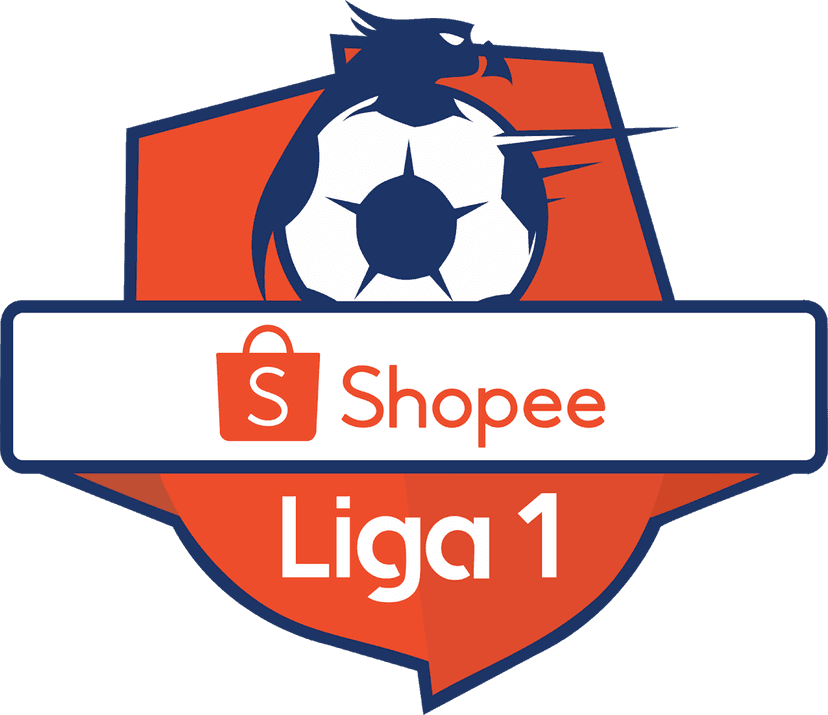 Shopee Liga logo featuring an orange shopping bag and football icon with bold text on a transparent background.