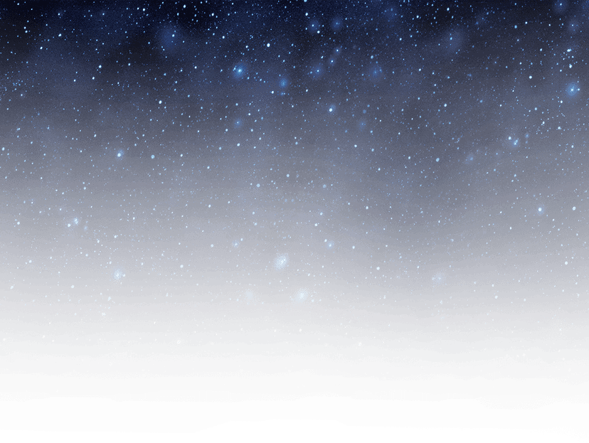 Watercolor sky texture with blue paint washes and white star splatters on a transparent background.