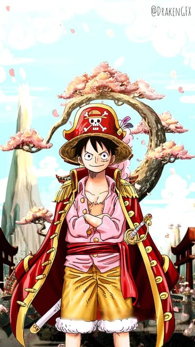 Monkey D. Luffy in Red Coat and Pirate Hat