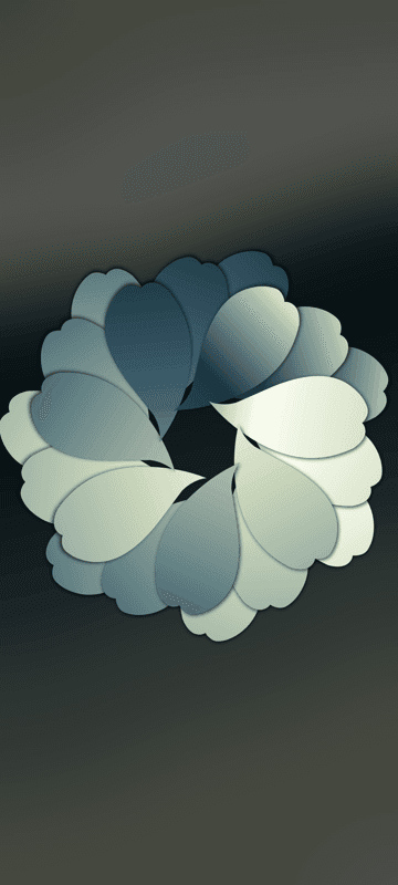 Abstract Swirl of Blue and White Petals