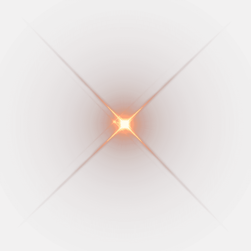Golden light flare with radiant yellow rays and glowing sparks floating over a transparent background layer.