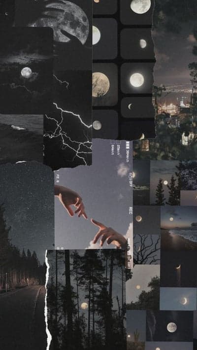 Ethereal Moon Collage: Cosmic and Celestial Night Scenes