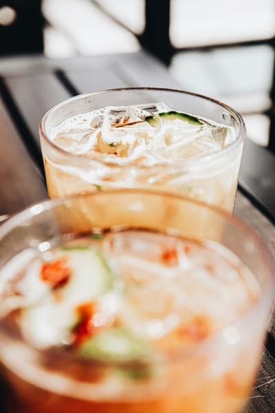 Refreshing Cocktails with Cucumber and Ice