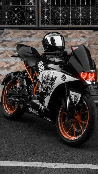 Black Panther Custom KTM Sportbike Mobile Wallpaper