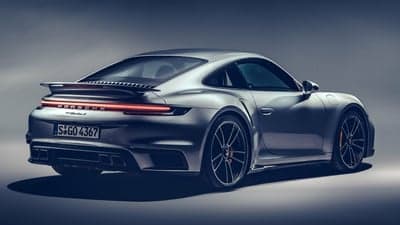 Porsche 911 Turbo S Rear View Silver Sports Car Wallpaper
