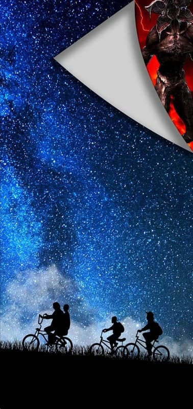 Demogorgon Peeking Through Starry Night Sky