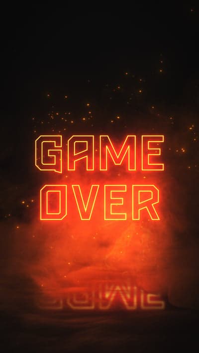 Fiery Neon Game Over Text Phone Background Screen