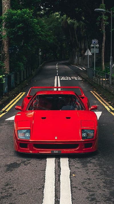 Vintage Ferrari F40 Supercar Background for Phone Screens