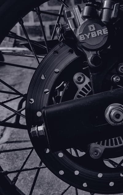 Motorcycle Rear Brake Disc and Caliper Detail