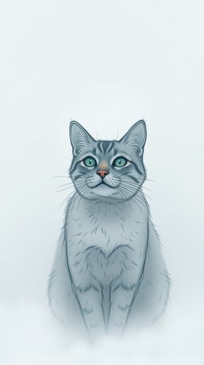 Majestic Blue Eyed Grey Tabby Cat Vertical Phone Wallpaper