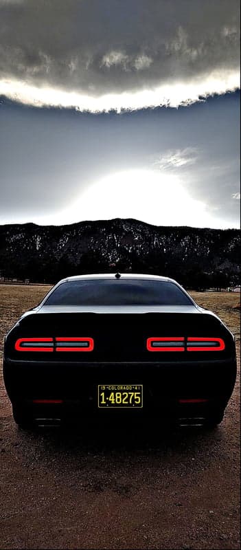 Dodge Challenger Rear LED Tail Lights Phone Background