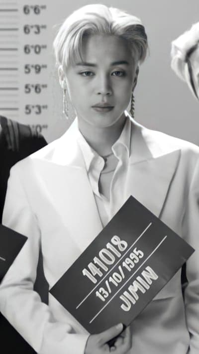 Jimin's Mugshot Photo with Birthdate and Number
