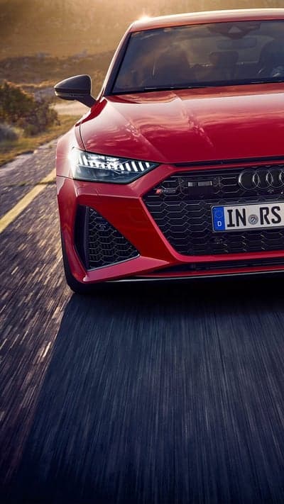 Red Audi RS7 Sportback High-Speed Mobile Wallpaper