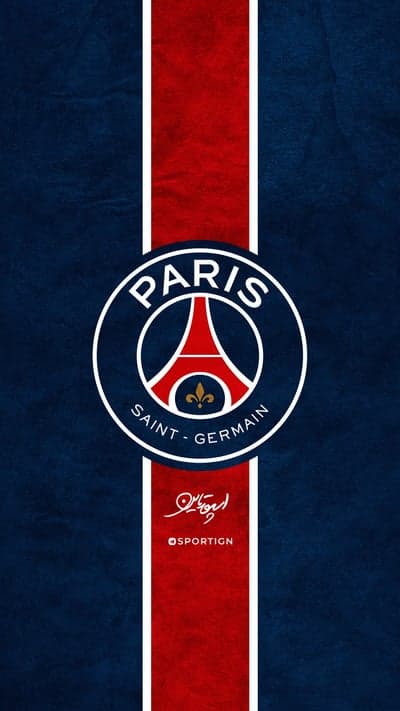 Paris Saint-Germain FC Logo Blue Red Vertical Stripe Wallpaper