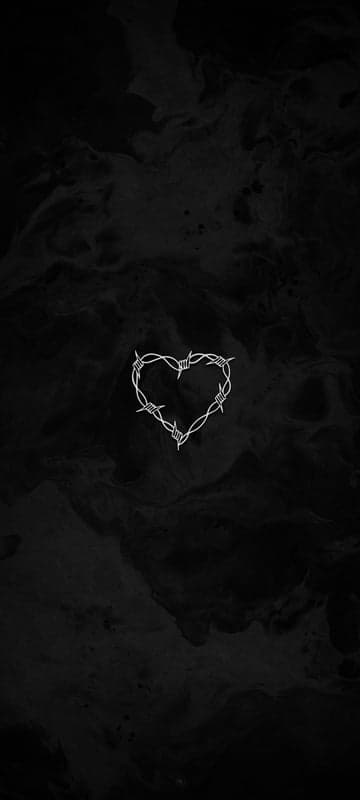 Barbed Wire Heart on Dark Textured Background