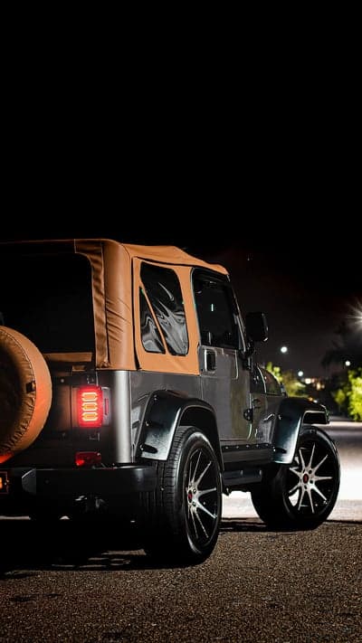 Dark Jeep Wrangler Custom SUV Mobile Phone Wallpaper