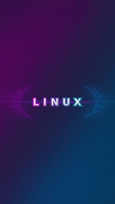 Futuristic Linux Logo Wallpaper with Neon Gradient