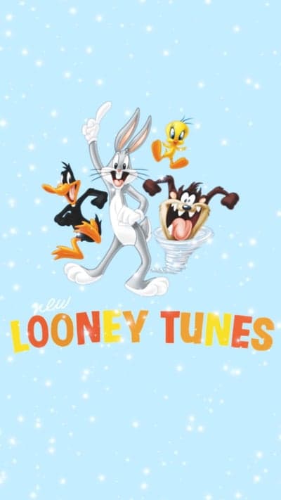 Looney Tunes Characters on a Sparkling Blue Background