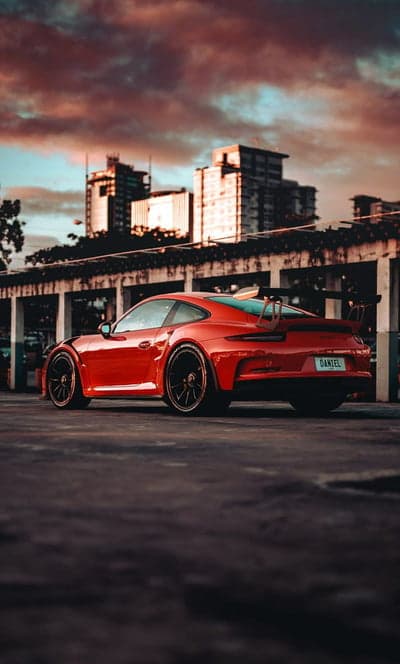 Porsche 911 GT3 Sunset Urban Aesthetic Phone Wallpaper