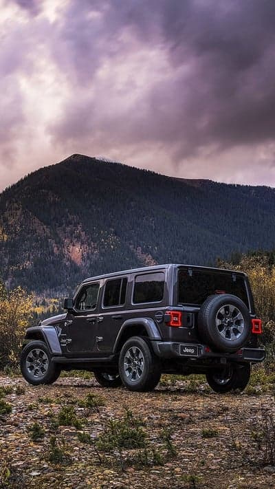 Jeep Wrangler in Majestic Mountain Landscape