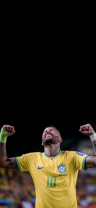 Neymar Jr. Celebrates in Brazil Jersey