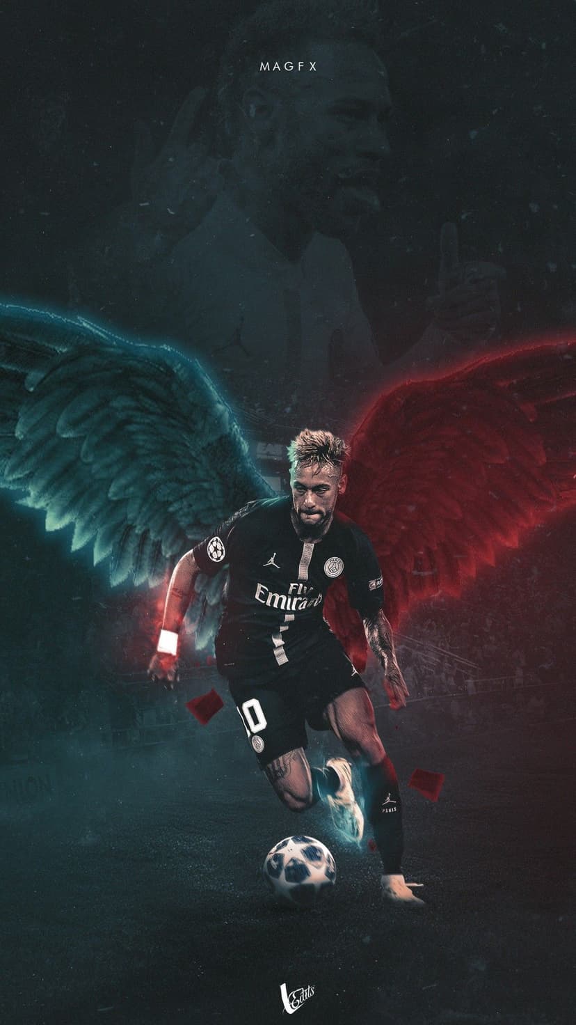 Neymar Jr Angelic and Demonic Duality Phone Background