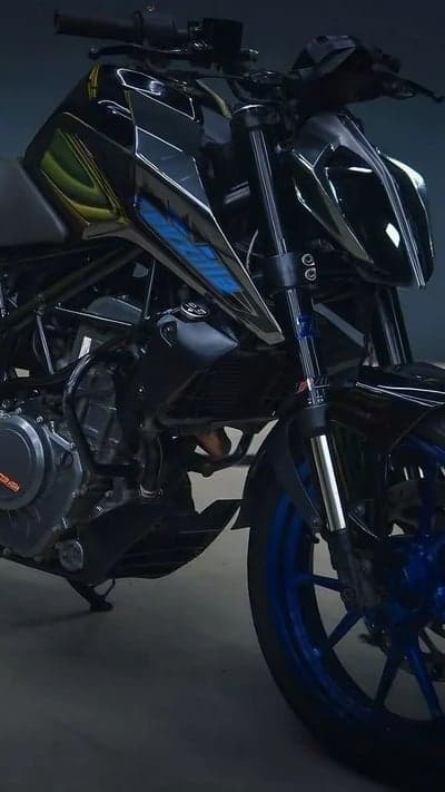 Sleek Black Motorcycle with Blue Accents