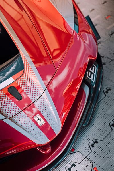 Abstract Ferrari Rosso Corsa Hood Detail Phone Wallpaper