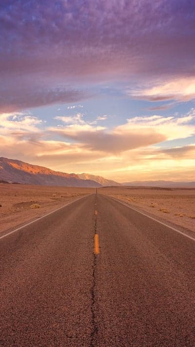 Endless Desert Road - Sundown Skies