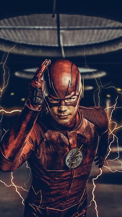 The Flash Poses with Lightning in Dynamic Portrait