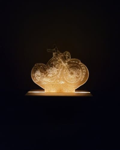 Glowing Motorcycle Silhouette Light Mobile Wallpaper