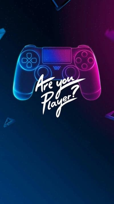 Neon Controller "Are You Player?" Gaming Wallpaper