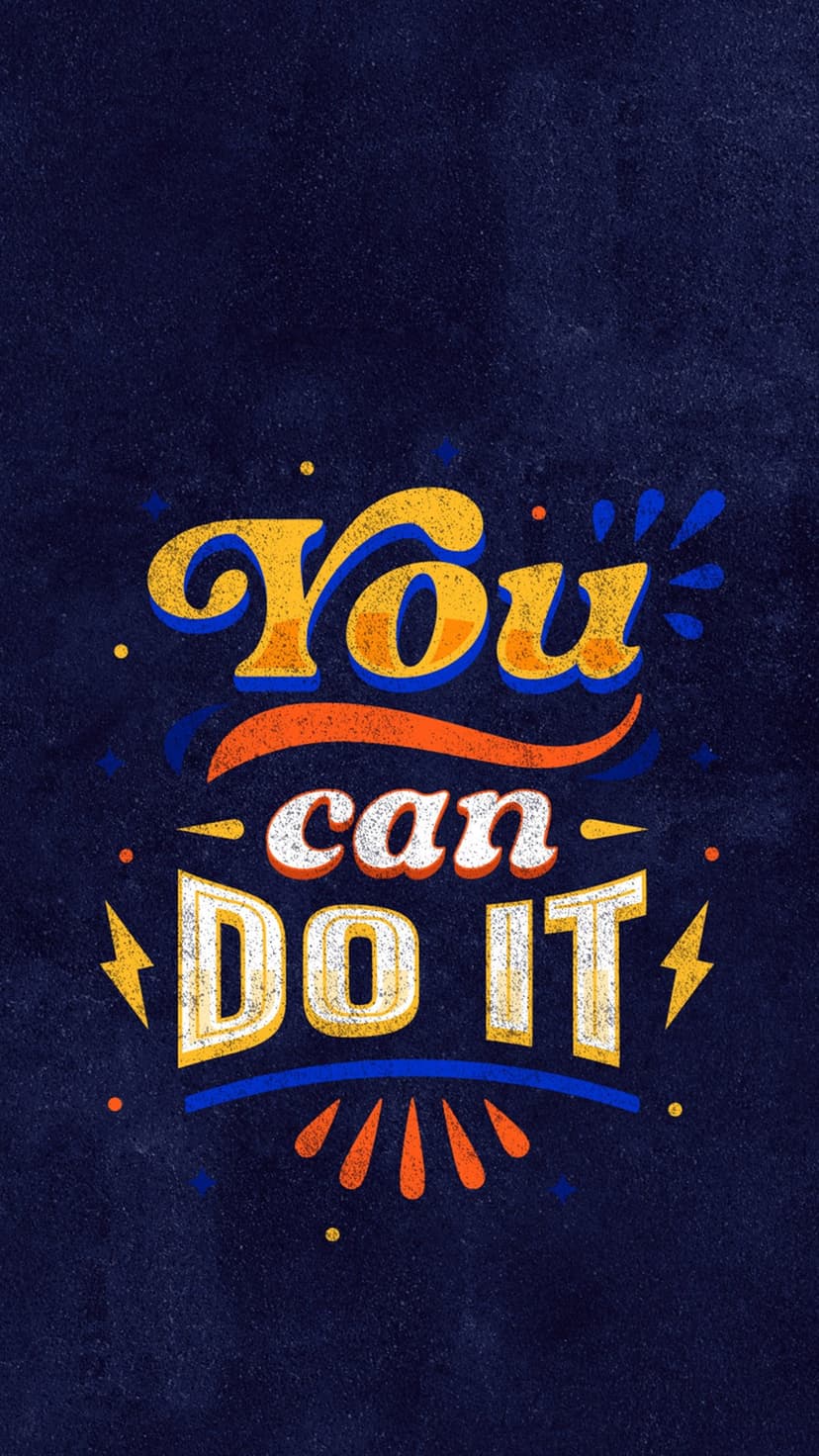You Can Do It text in yellow and orange font with lightning bolts over a dark blue weathered background.