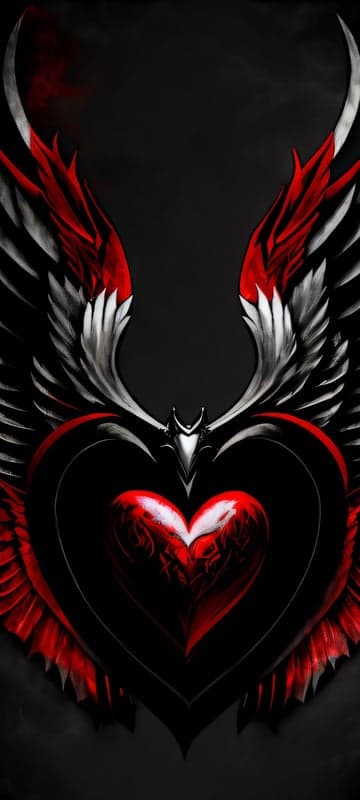 Crimson Wings Heart Design