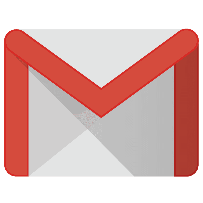 Gmail logo featuring a red and white stylized envelope with clean geometric lines on a transparent background.