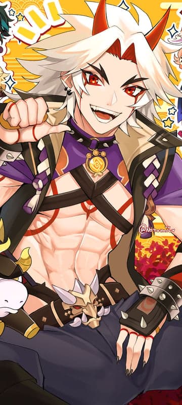 Arataki Itto Genshin Impact Anime Art