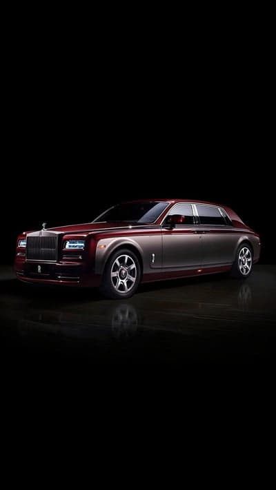 Rolls-Royce Phantom Luxury Sedan Dark Red and Silver