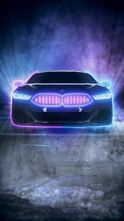 Synthwave BMW 8 Series Night Drive Mobile Wallpaper