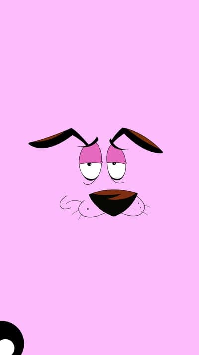 Courage the Cowardly Dog Anxious Expression Pink Wallpaper