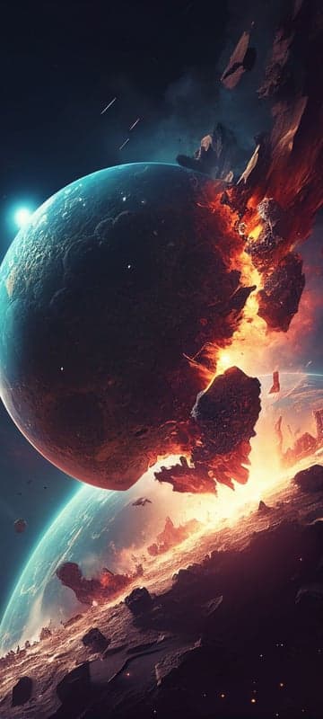 Dying Planet: Cosmic Cataclysm and Fiery Destruction